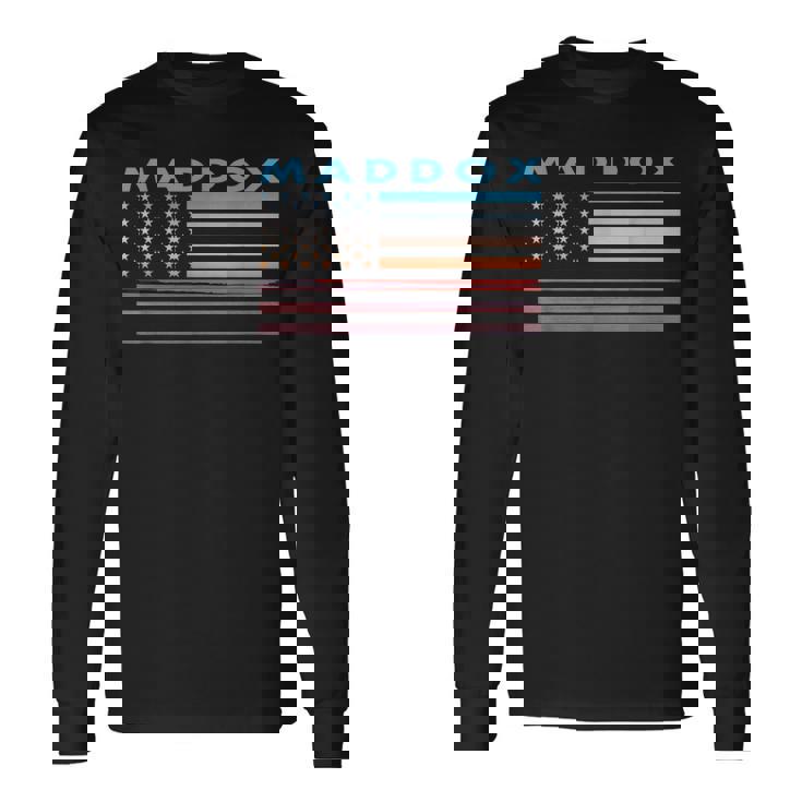 Vintage Sunset American Flag Maddox Maryland Long Sleeve T-Shirt