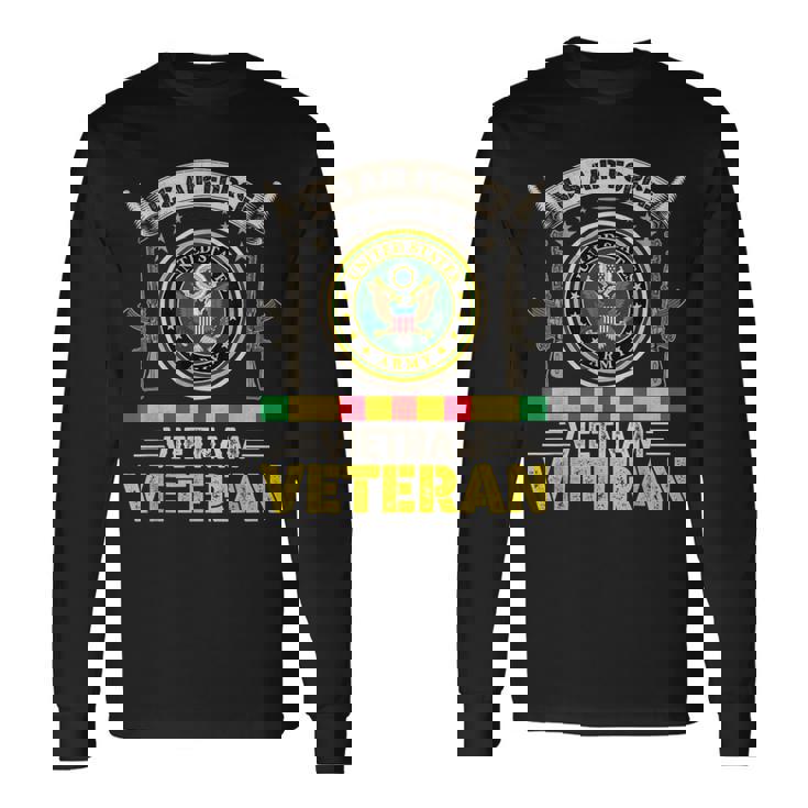 Vintage Us Air Force Vietnam Veteran Usa Flag Veterans Day Long Sleeve T-Shirt