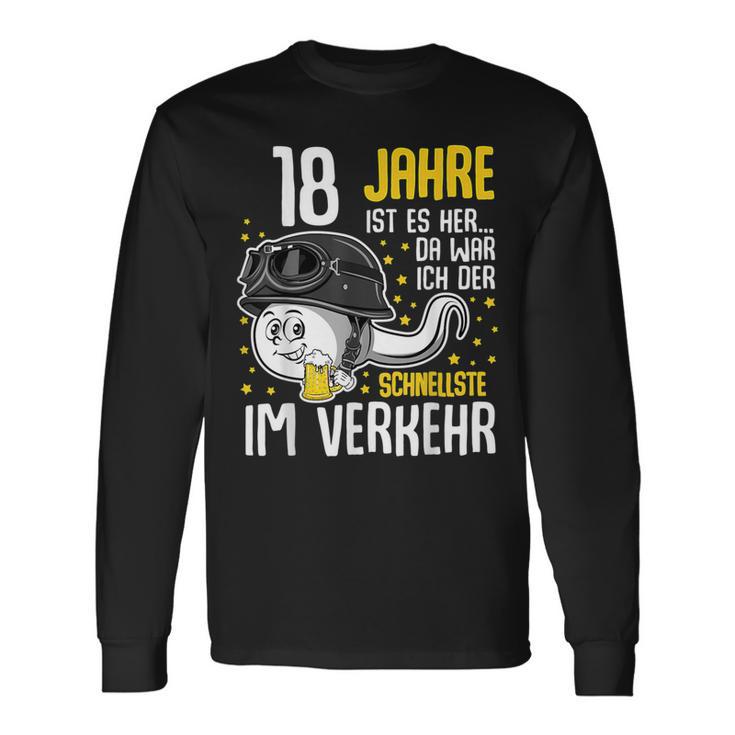 Vor 18 Jahren Der Fastest In Traffic 18Th Birthday Man Langarmshirts Geschenkideen