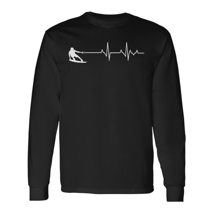 Wakeboard Heartbeat Sea Water Sports Wakeboarding Surfing Langarmshirts Geschenkideen