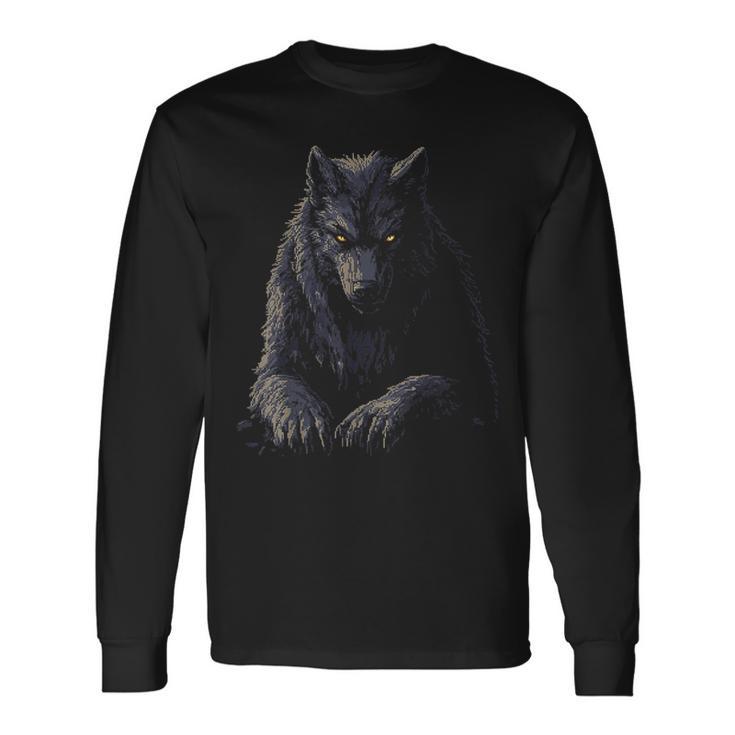 Werewolf Mythical Motif Fantasy Illustration Werewolf Langarmshirts Geschenkideen