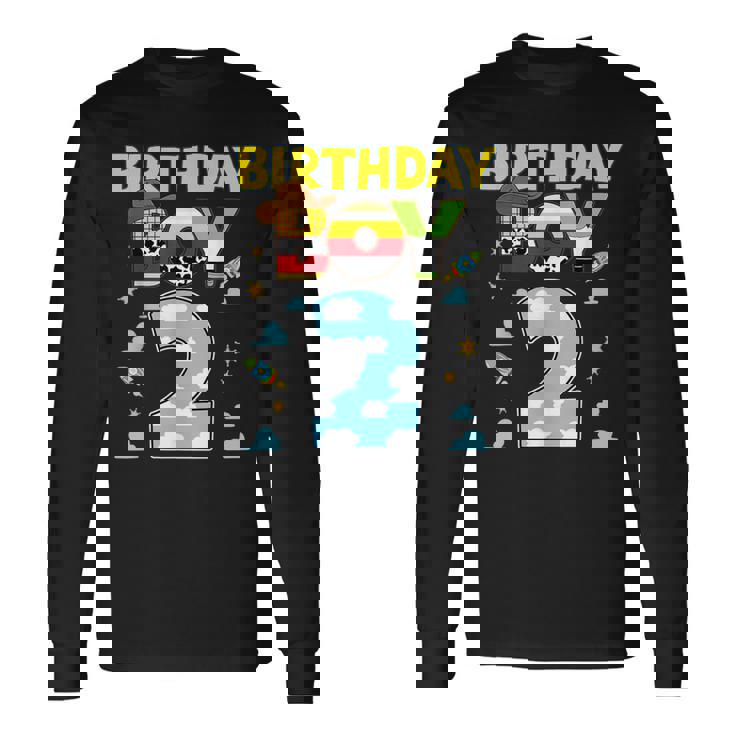 Western Family Birthday Boy 2 Cowboy 2Nd Birthday Long Sleeve T-Shirt