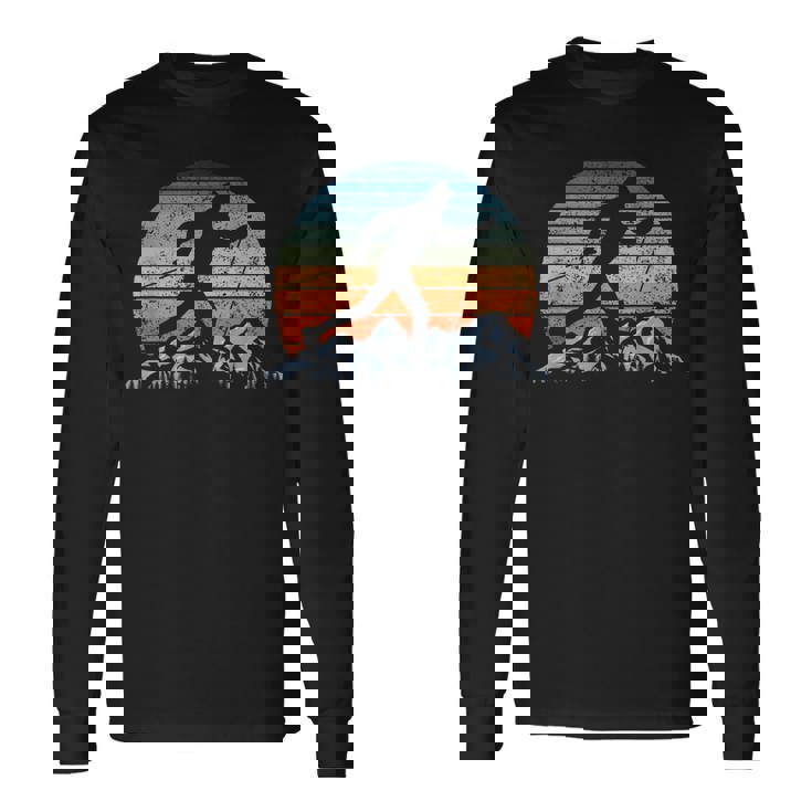 Winter Sports Vintage Sunset Cross-Country Skiing Long Sleeve T-Shirt