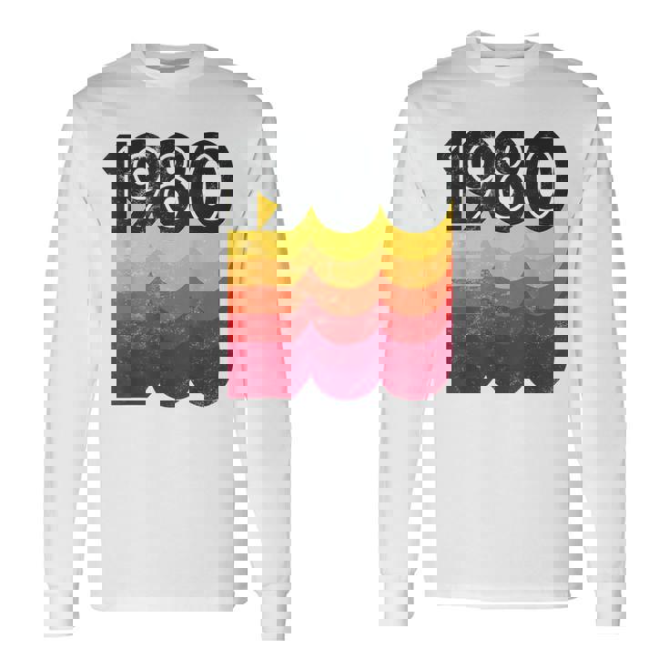 Años 80 Estilo Retro Cumpleañosintage 1980 Camiseta de manga larga