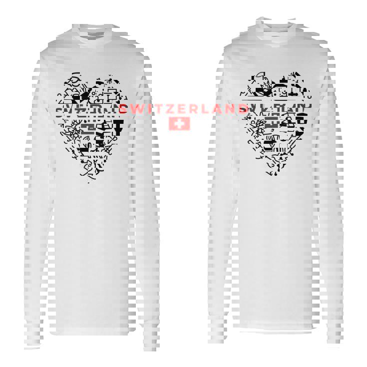 Bandera De Suiza Suiza País Suizo Decoración Suiza Camiseta de manga larga