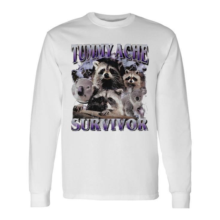 Belly Pain Survivor Raccoon Langarmshirts Geschenkideen