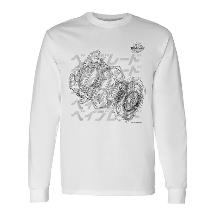 Beyblade Schematic Bey B&W Langarmshirts Geschenkideen