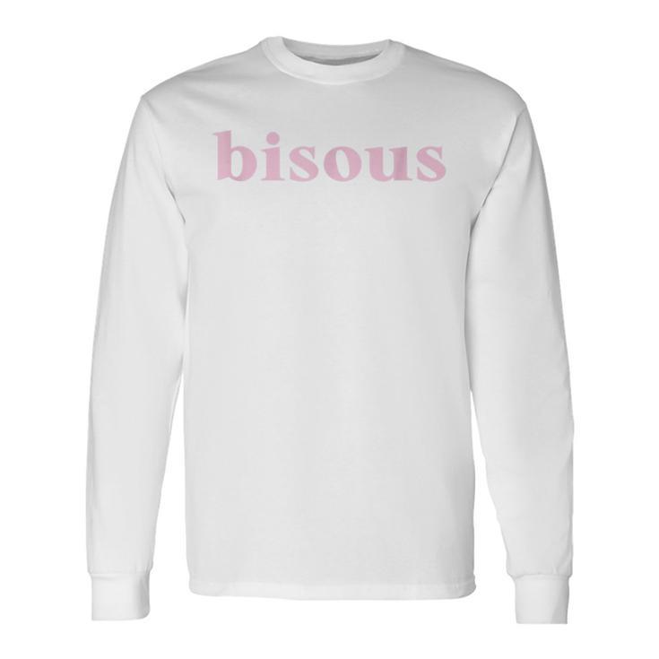 Bisous Kisses Graphic Blue S Langarmshirts Geschenkideen