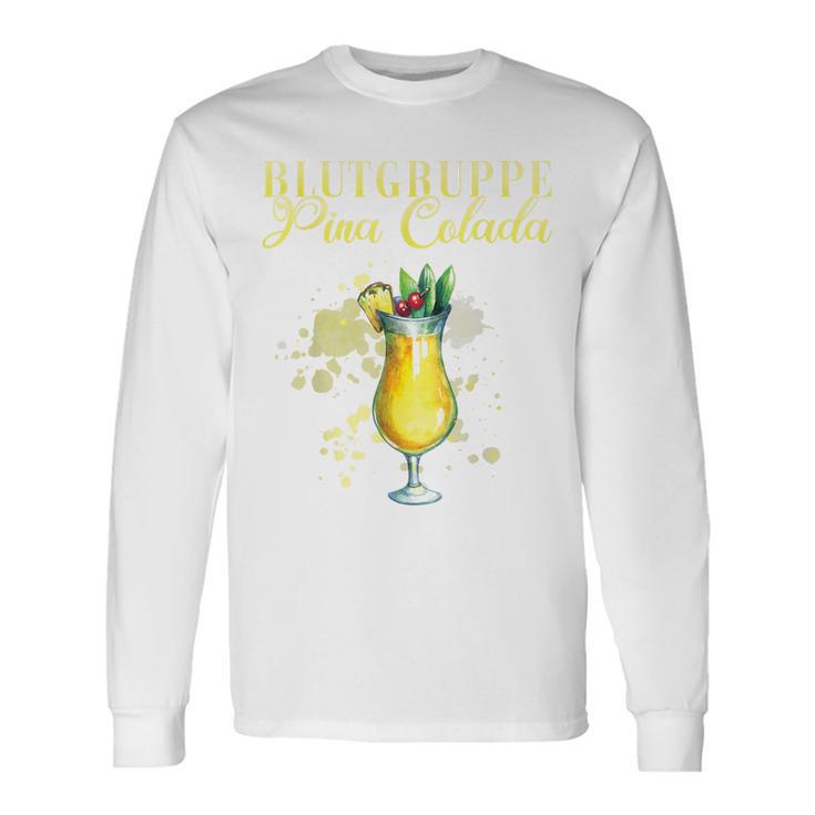 Blood Group Pina Colada Bartender Langarmshirts Geschenkideen