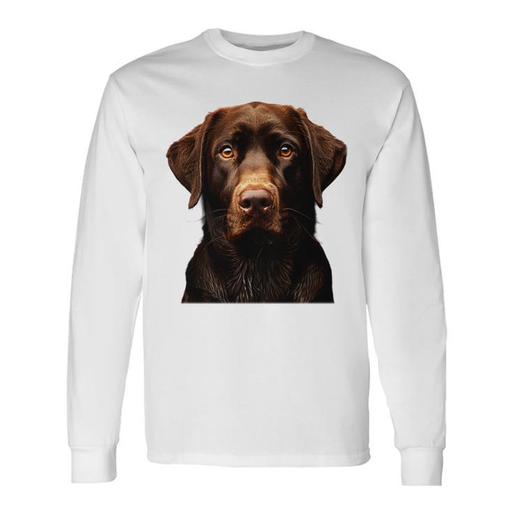 Brauner Labrador I Labrador Gesicht Langarmshirts Geschenkideen