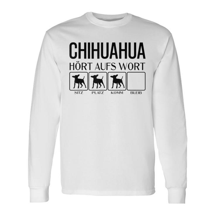 Chihuahua Hört Auf Wort Chihuahua Gray Langarmshirts Geschenkideen