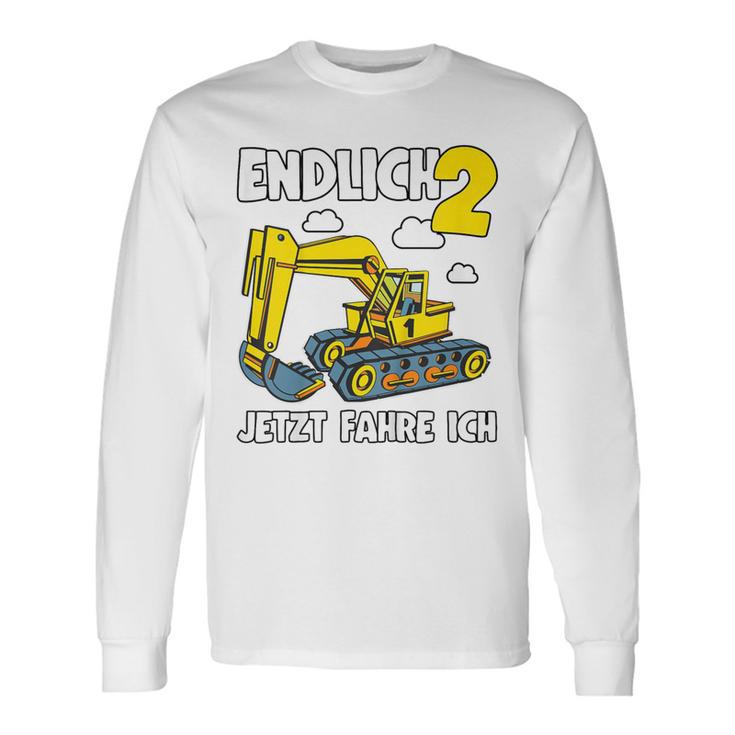 Children's Digger 2 Years Construction Site 2Nd Birthday Boys Langarmshirts Geschenkideen