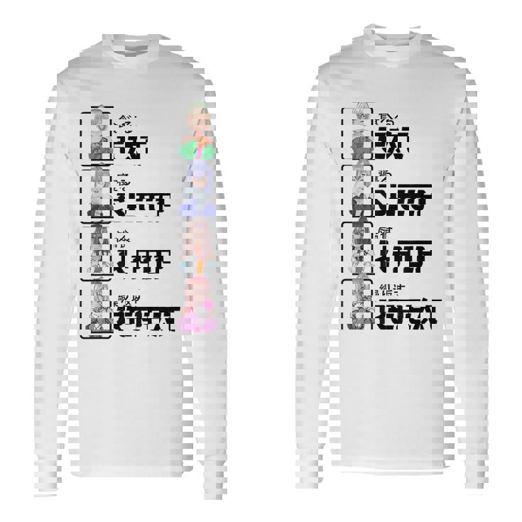 Eat Sleep K-Pop Repeat Regalo De Anime Kawaii De Pop Coreano Camiseta de manga larga