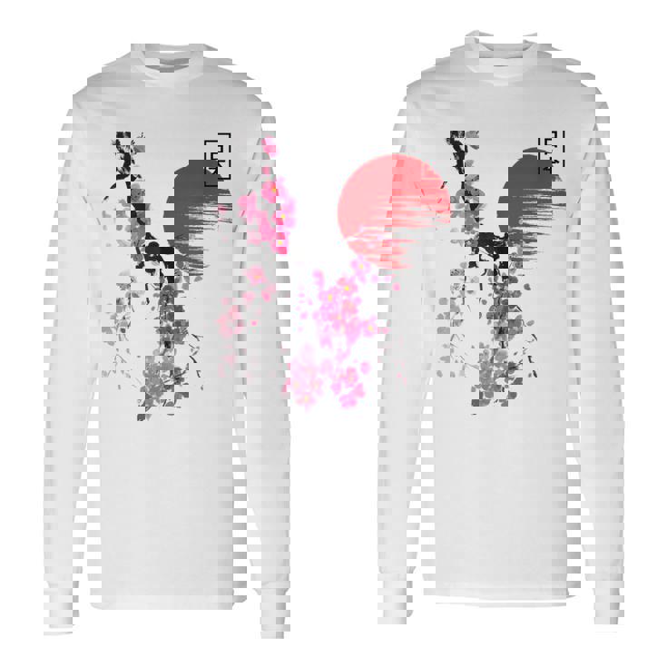 Fleurs De Cerisierintage Sakura Japonais T-shirt à manches longues