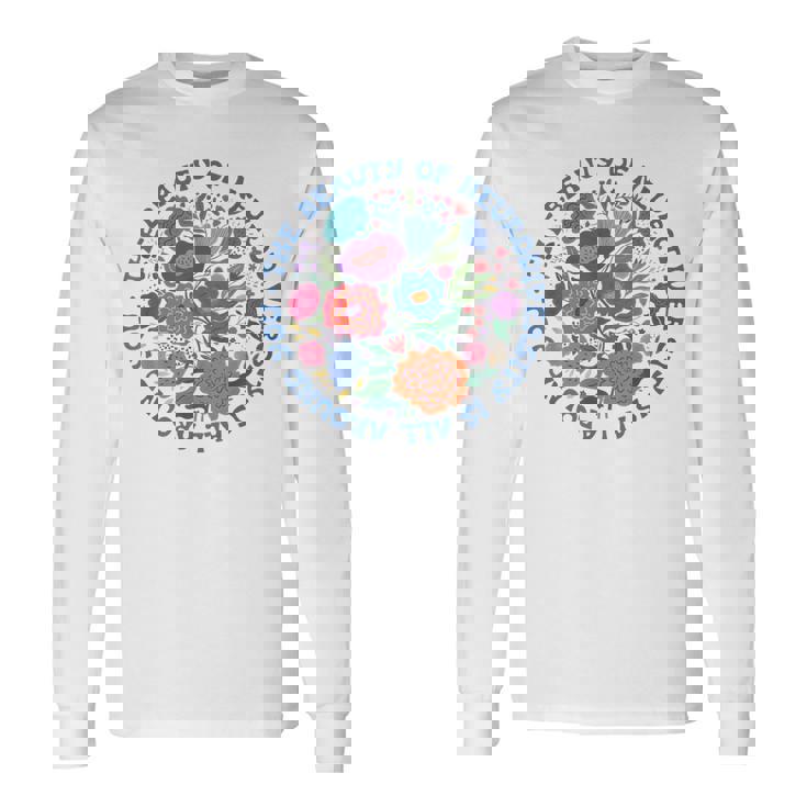 Floral Autism Neurodiversity Inclusion Sped Teacher BCBA Long Sleeve T-Shirt