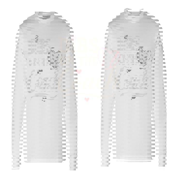 Dibs On The Coach Baseball Heart Cute Long Sleeve T-Shirt