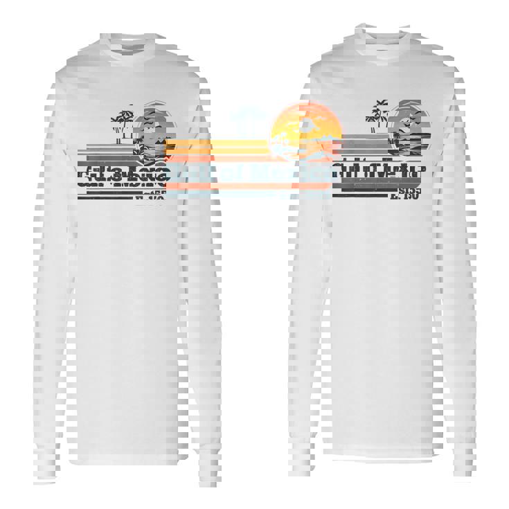 Gulf Of Mexico Est 1550 Vintage Sunset Beach Long Sleeve T-Shirt