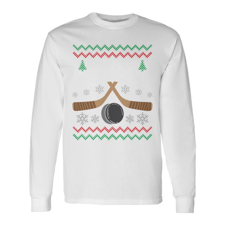 Happy Hockeydays Ice Hockey Fan Ugly Christmas Sweater Langarmshirts Geschenkideen