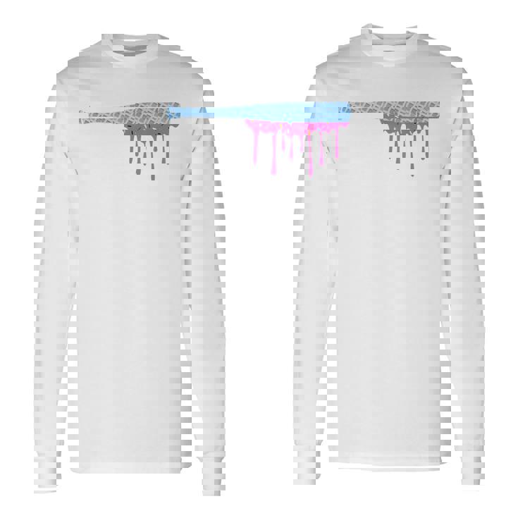 Ice Cream Baseball Bat With Baseball Sprinkles Drip Long Sleeve T-Shirt Gifts ideas