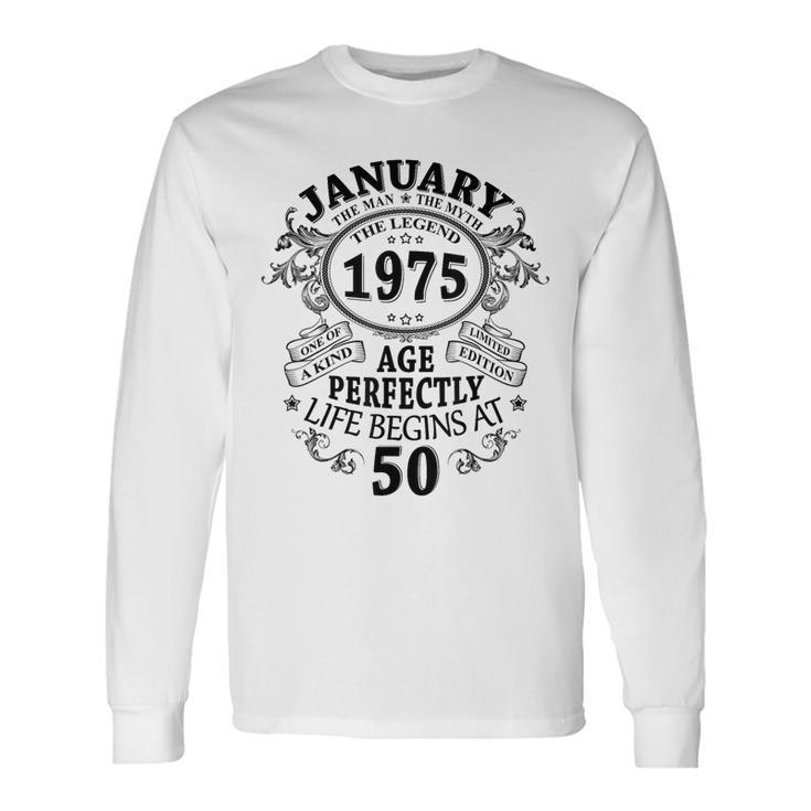 January 1975 50 Years Decoration 1975 50Th Birthday Langarmshirts Geschenkideen