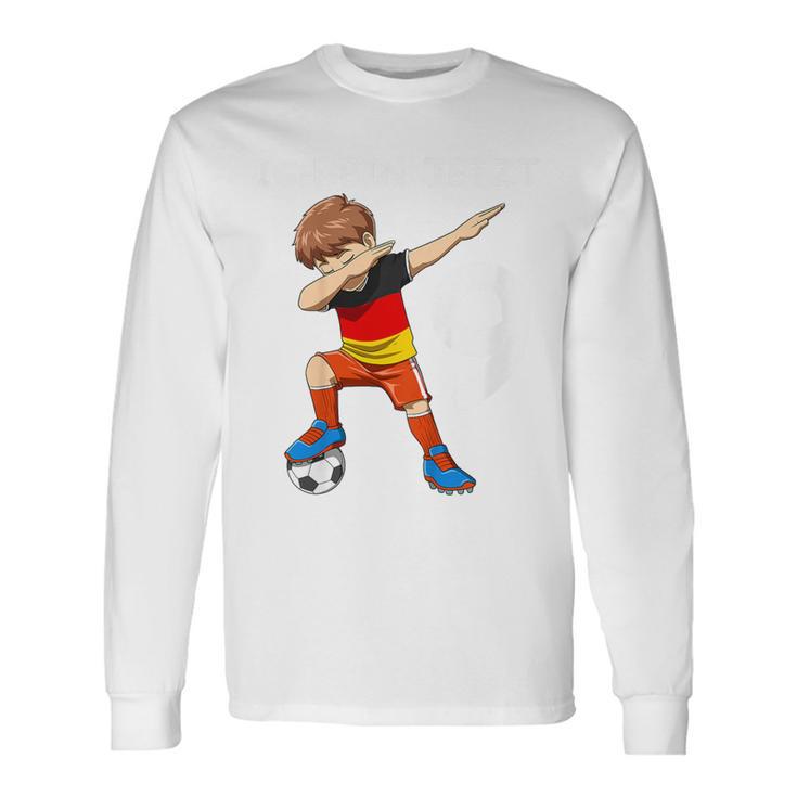 Kinder 9 Geburtstag Fußball Deutschland 9 Jahre Junge Geschenk Langarmshirts Geschenkideen