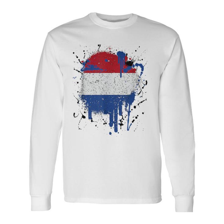 Kings Day Holanda Holanda Bandera Holandesa Koningsdag Camiseta de manga larga