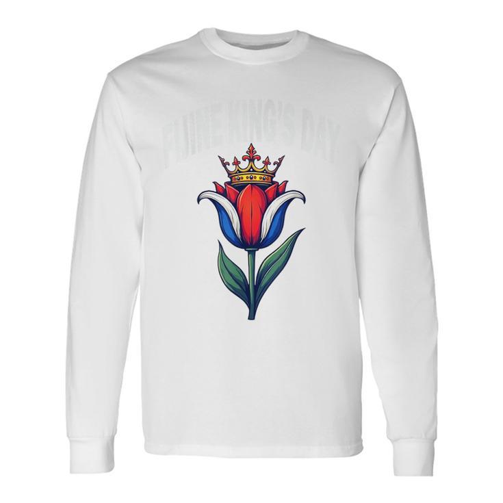 Koningsdag Países Bajos 2025 Crown Kings Day Ámsterdam Camiseta de manga larga