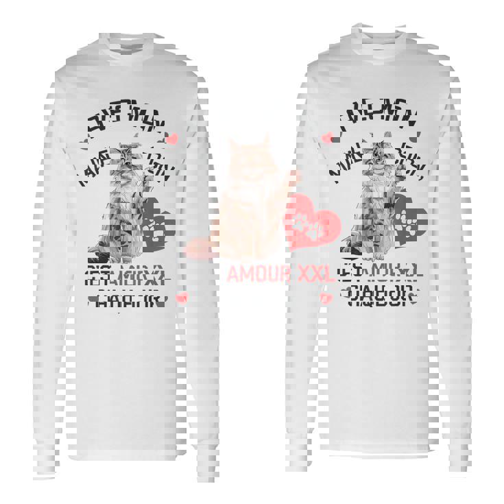 Maine Coon Cadeau Propriétaire Maine Coon Humour Chat Mignon T-shirt à manches longues