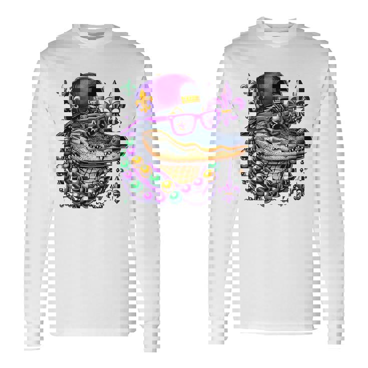 Mardi Gras Alligator Boys Mardi Gras Long Sleeve T-Shirt