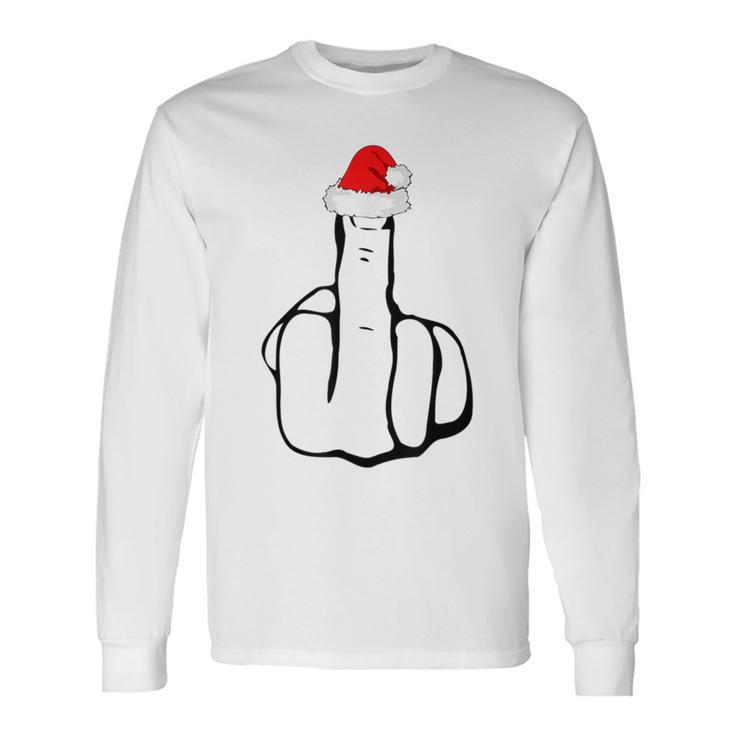 Middle Finger Jolly As Fuck Adult Joke Offensive Christmas Langarmshirts Geschenkideen