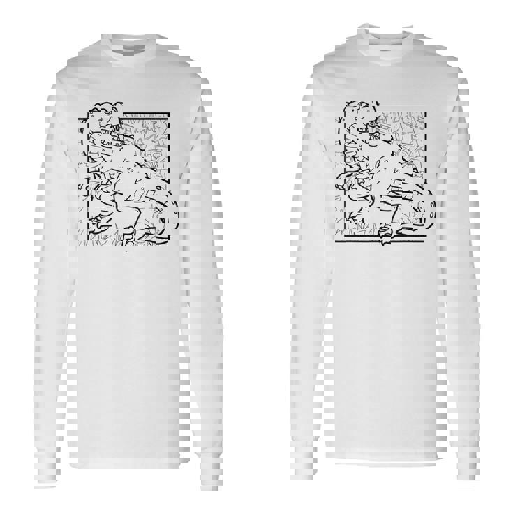 Motivo De Dinosaurio Para Colorear Y Pintar Para Niños Camiseta de manga larga