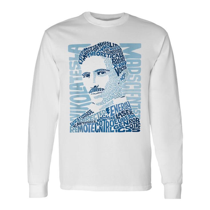 Nikola Tesla Illustration By Glitschika s Langarmshirts Geschenkideen