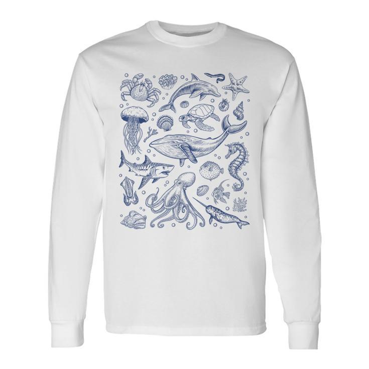 Ocean Life Sea Aesthetic Dolphin Beach 90S Vintage Graphic Long