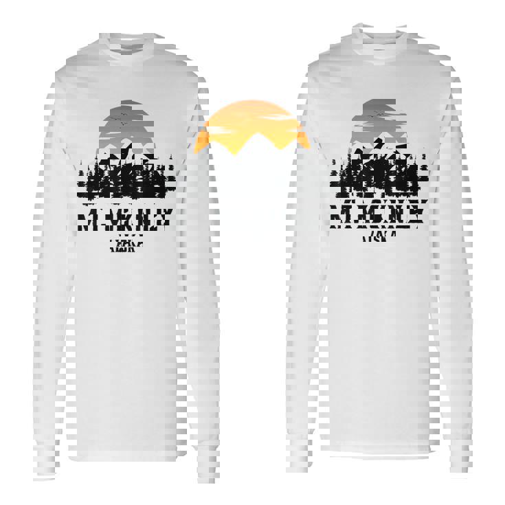 Parque Nacional Monte Mckinley Alaska Retro Camiseta de manga larga