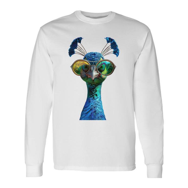 Pfau Motiv Blauer Pfau Pfauen Peacock Rad Pfauenrad Pfau Langarmshirts Geschenkideen