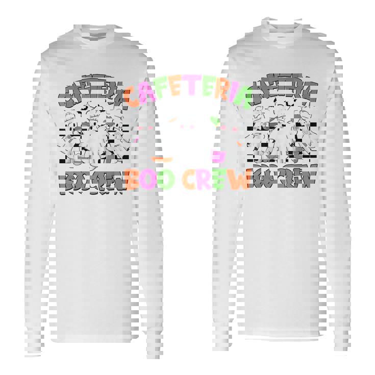 Retro Cafeteria Boo Crew Cafeteria Worker Ghost Halloween Long Sleeve T-Shirt