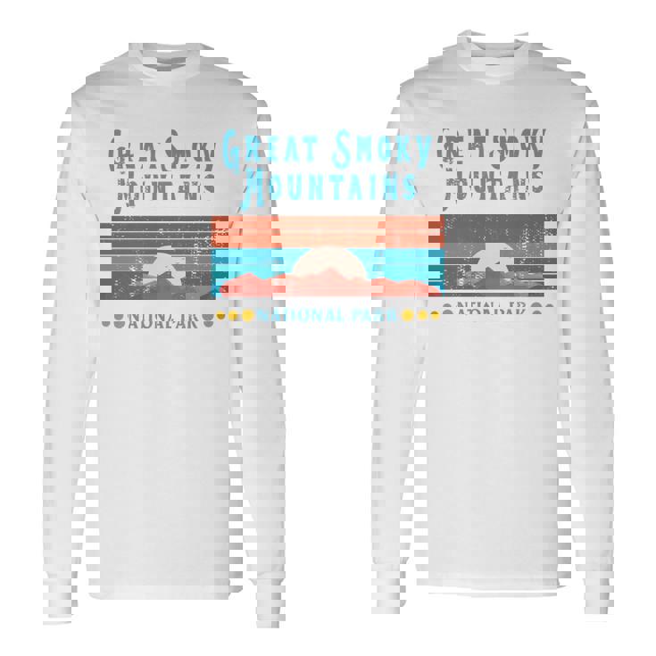 Rétro Great Smoky Mountains Parc National Des Great Smoky Mountains Manche Longue T-shirt à manches longues