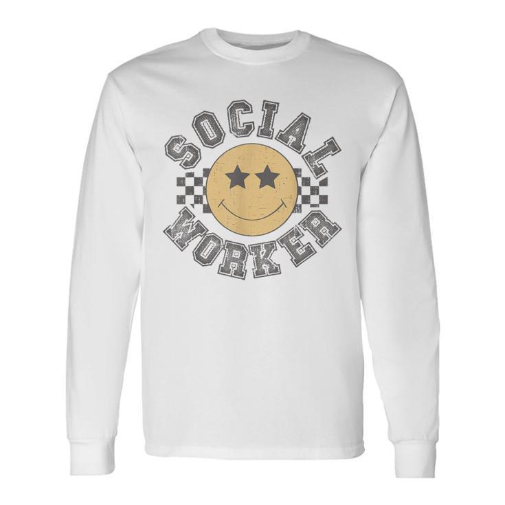 Retro Social Worker Caseworker Public Servant Social Work Long Sleeve T-Shirt