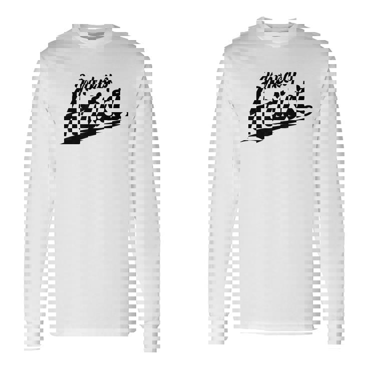 Retro Swoosh Job Title Makeup Artist Camiseta de manga larga