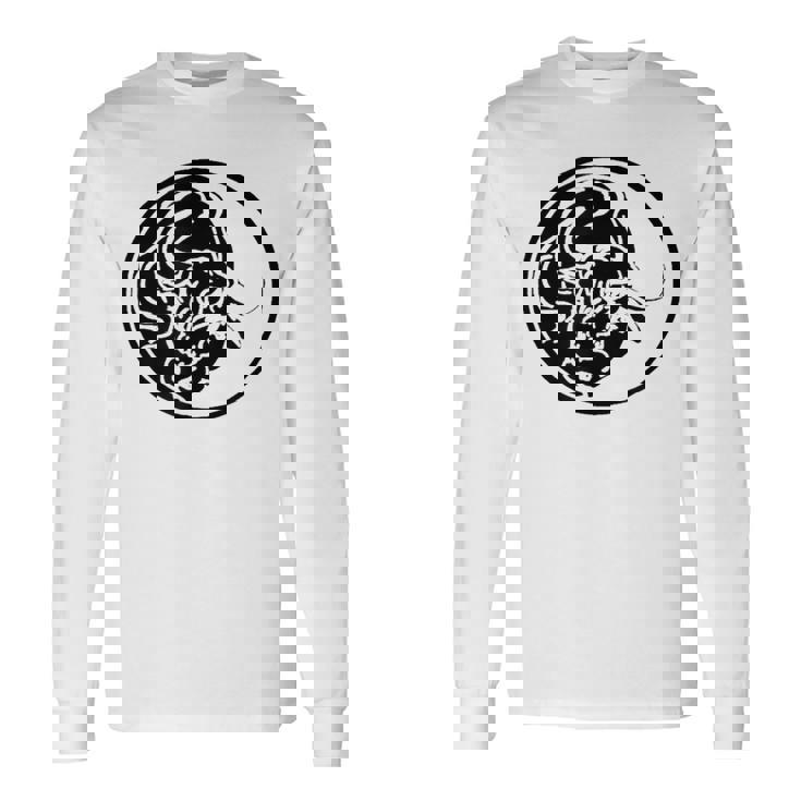 Silueta De Toro Negro En Estilo De Tatuaje Tribal Camiseta de manga larga