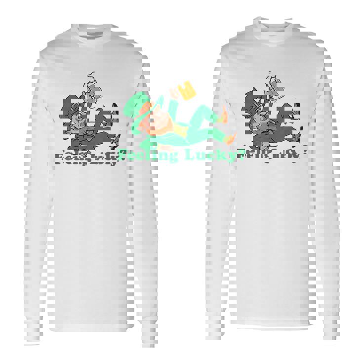 St Patrick's Day Feeling Lucky Leprechaun Long Sleeve T-Shirt