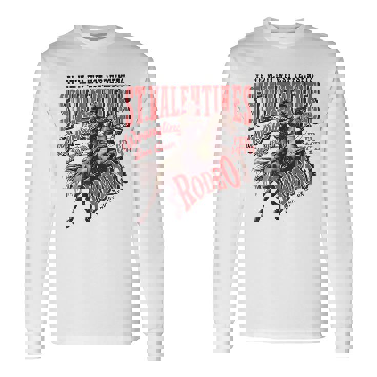 St Valentine's Wild West Rodeo Vintage Western Cowboy Long Sleeve T-Shirt Gifts ideas