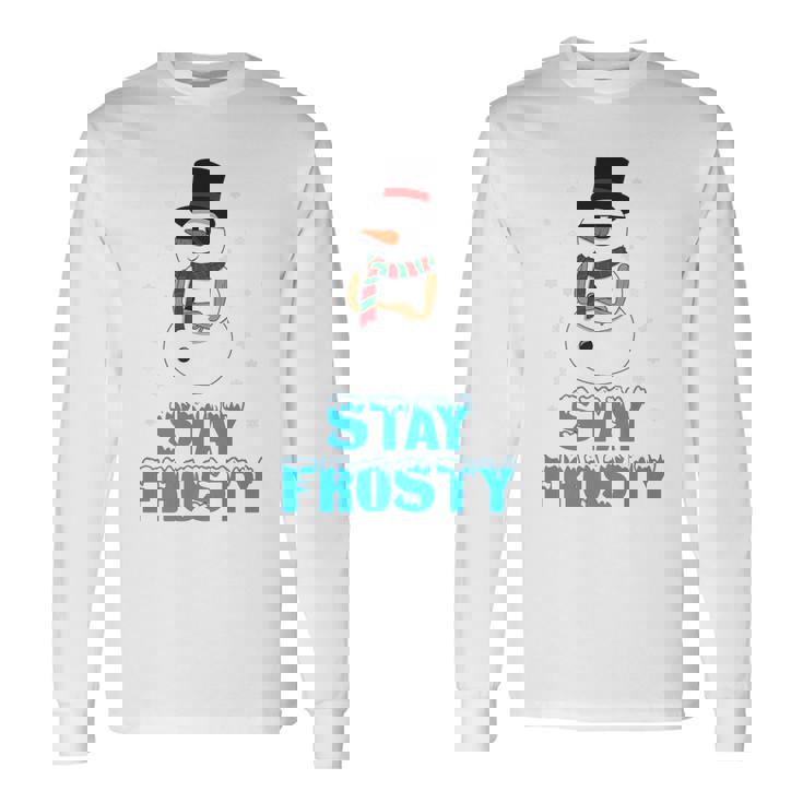 Stay Frosty Shirt Christmas Shirt Cool Snowman Premium Long Sleeve T-Shirt