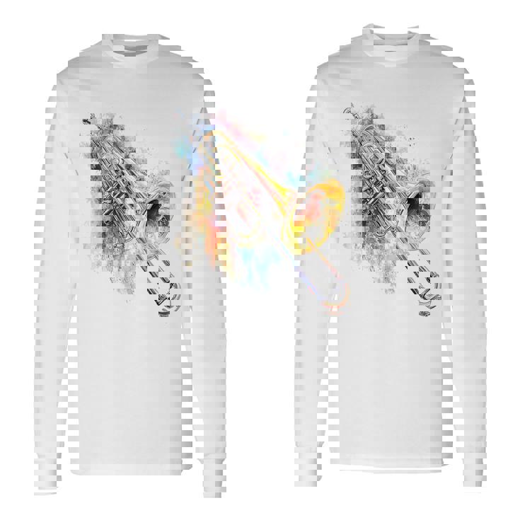 Trombone Instrument De Musique Motif Trombone T-shirt à manches longues