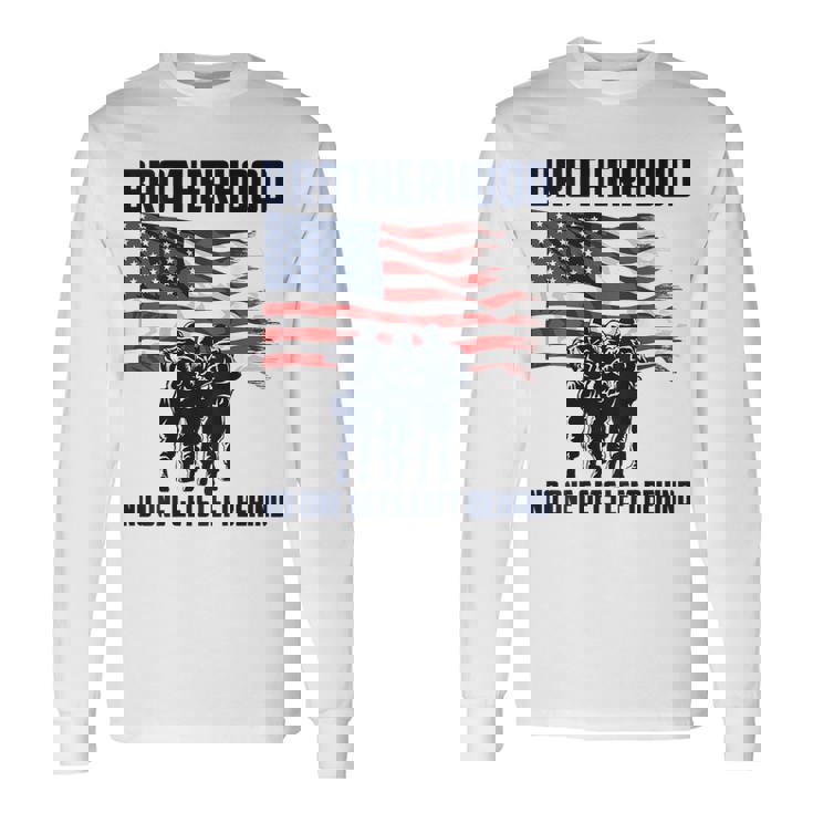 Veteran Brotherhood No One Left Behind Back Graphic Long Sleeve T-Shirt