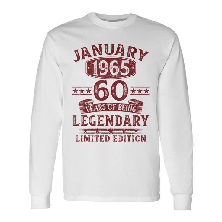 Vintage January 1965 60Th Birthday Langarmshirts Geschenkideen