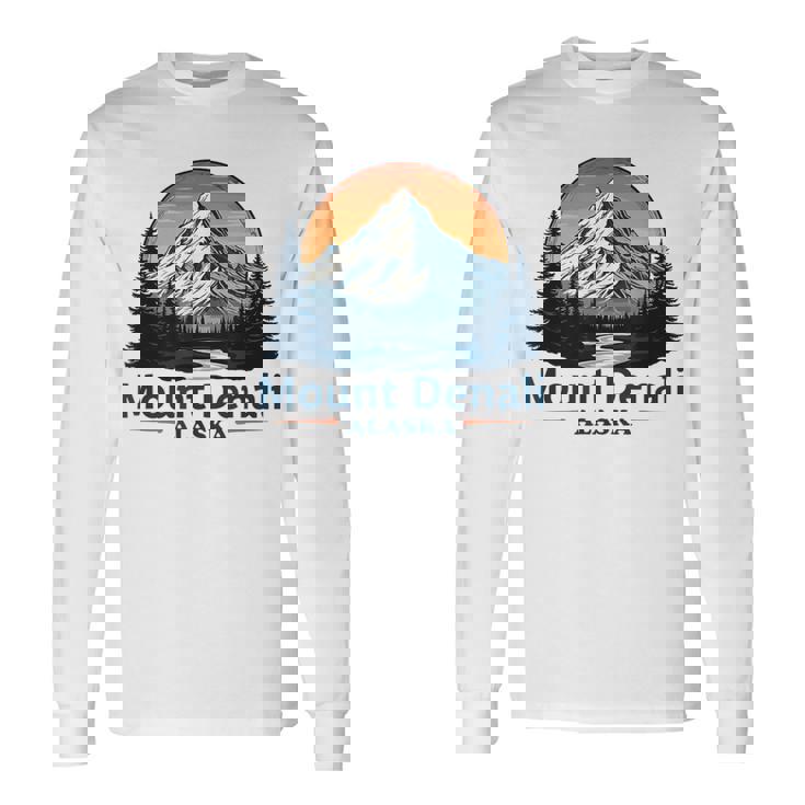 Vintage Mt Denali National Park Alaska Mountain Souvenir Long Sleeve T-Shirt