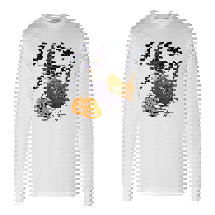Wren Bird Halloween Costume Scary Pumpkin Bat Witch Long Sleeve T-Shirt