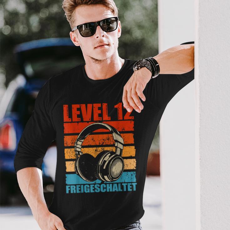 12Th Birthday Boysideo Gamer Level 12 Unlocked Boys Langarmshirts Geschenke für Ihn