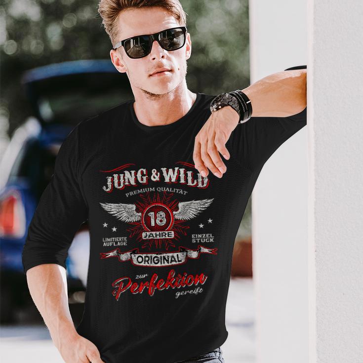 18 Jahre Jung & Wild Zum Perfektion Matured 18Th Birthday Langarmshirts Geschenke für Ihn